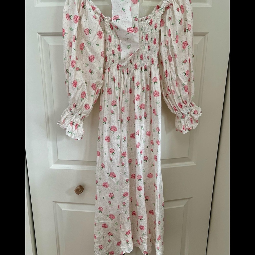 Sleeper Atlanta Linen Dress in Roses.